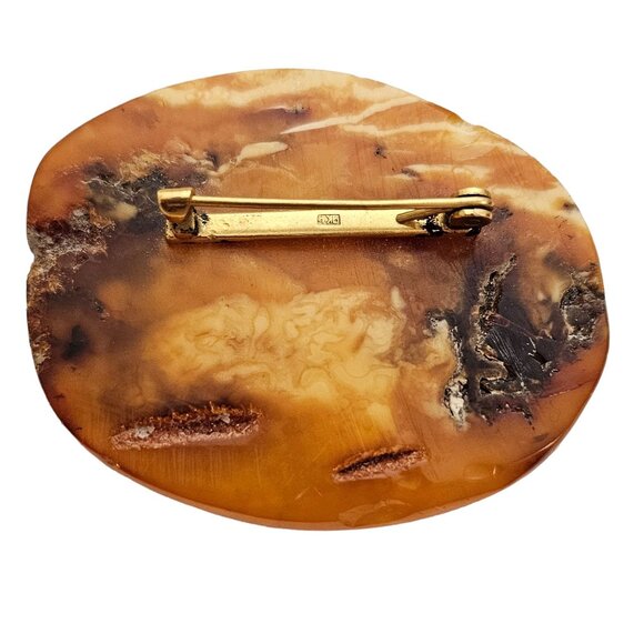 Russian Baltic Amber Brooch L317 - Picture 4 of 7